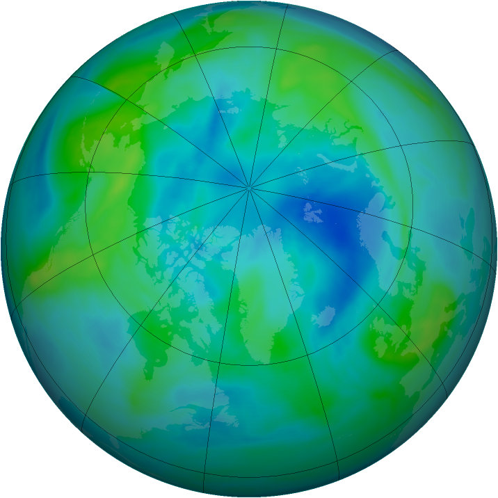 Arctic ozone map for 28 September 2007